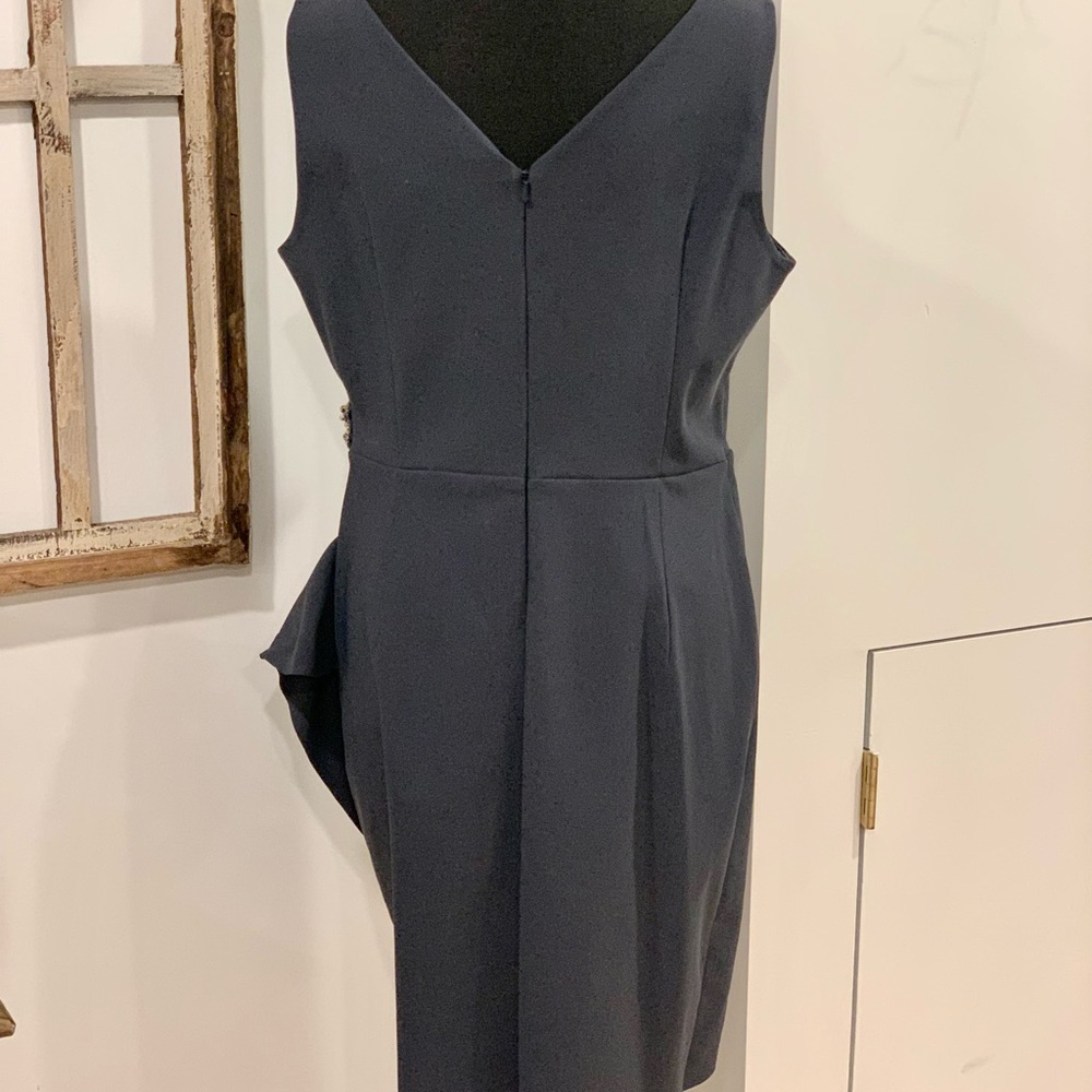 Metallic Grey Flair Dress - Picture 3 of 6